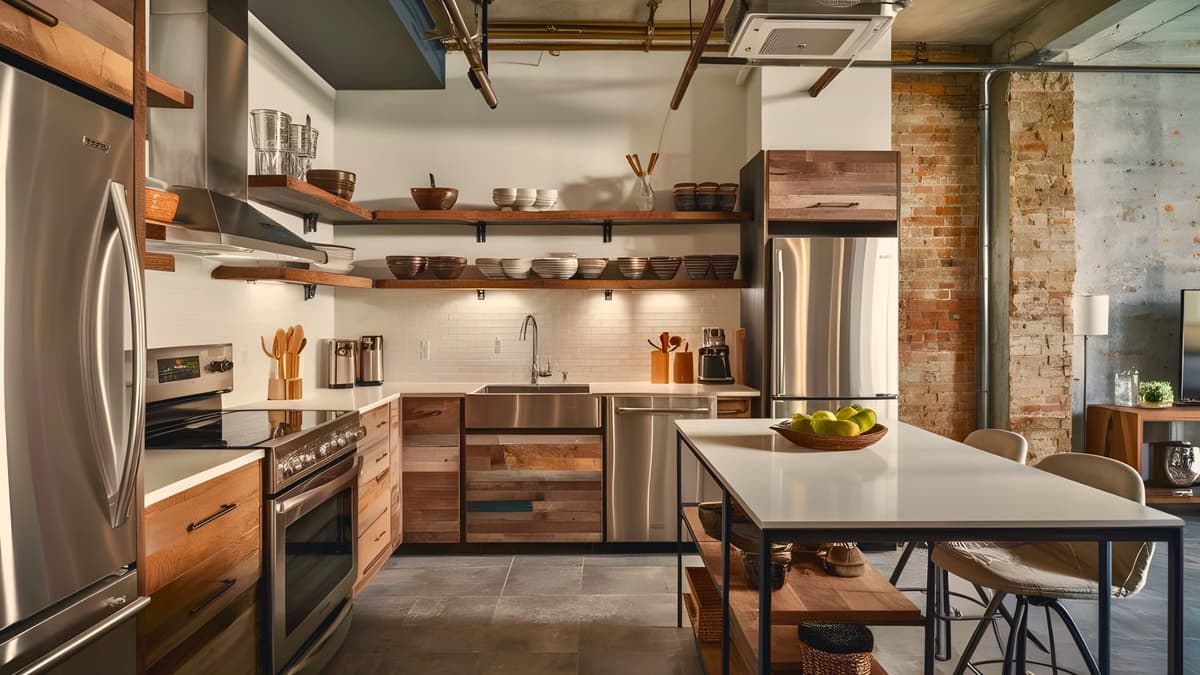 Cozinha Industrial com Prateleiras Abertas