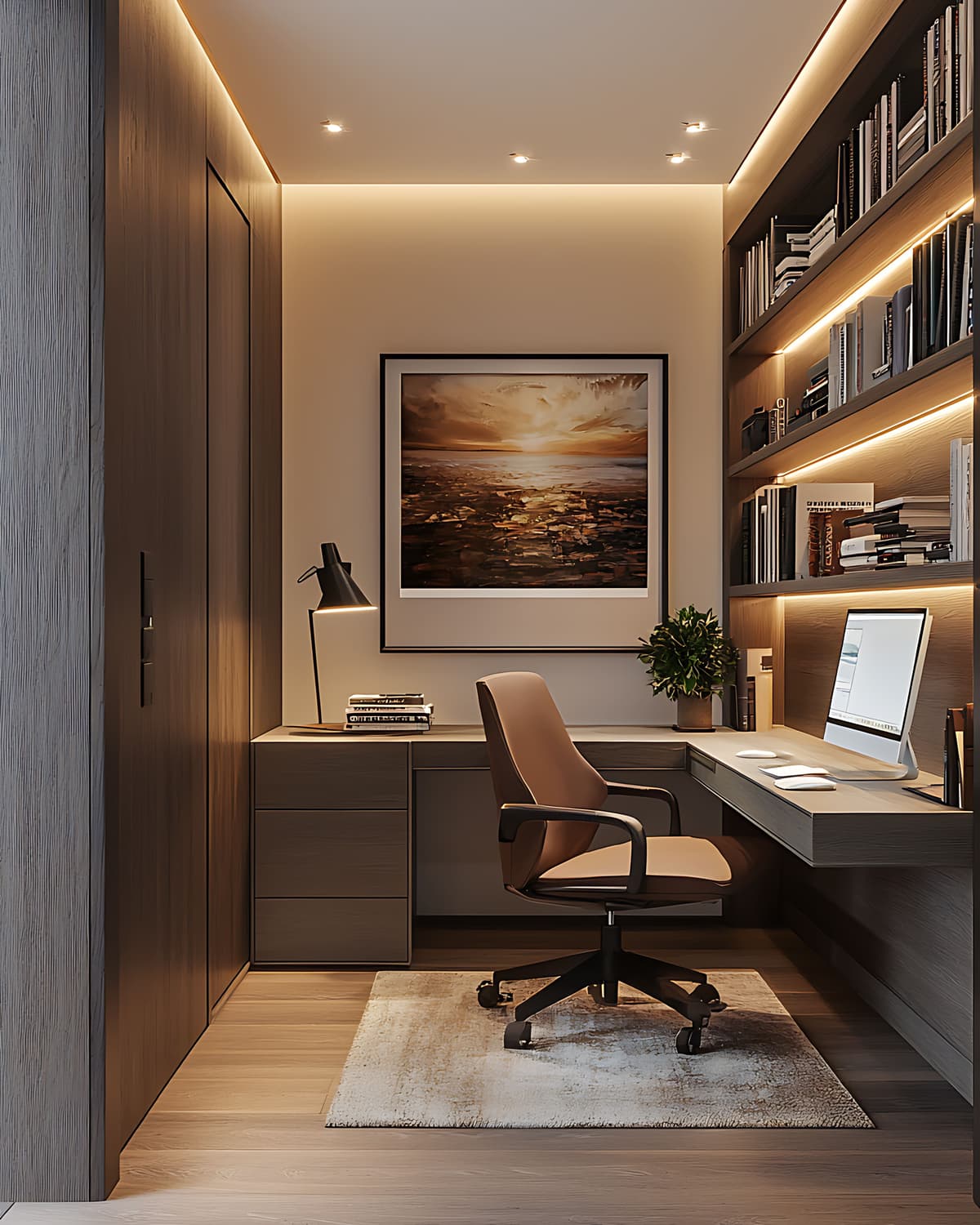 Escritório Planejado com Iluminação Embutida