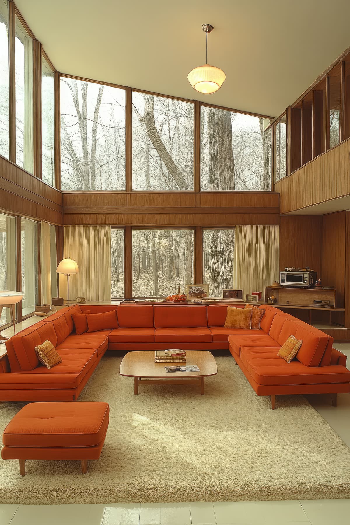 Sala de Pé-Direito Duplo com Sofá em U